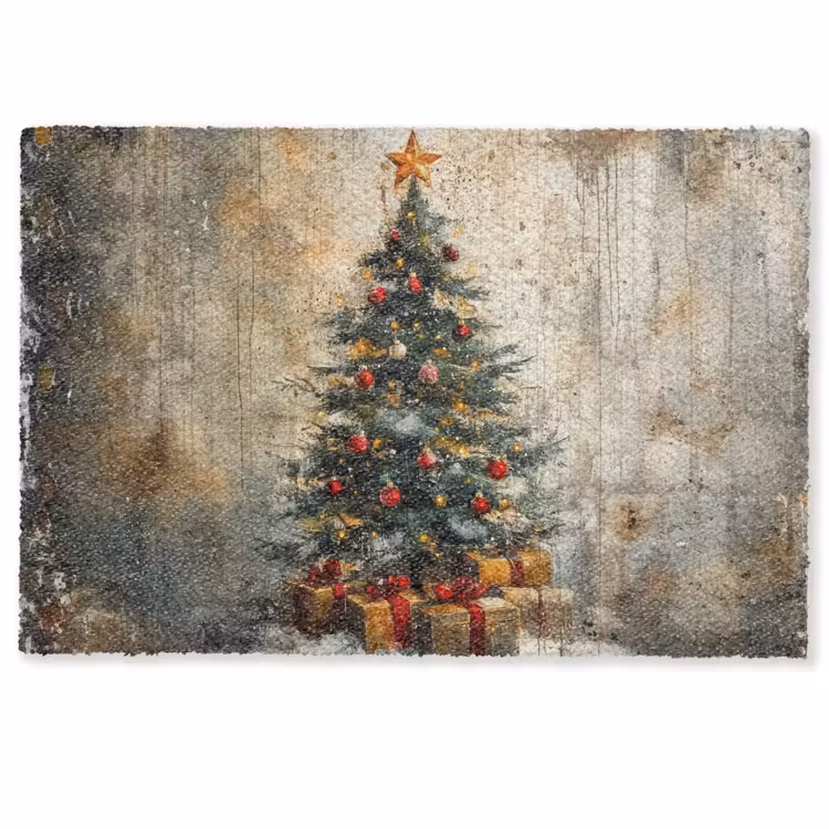 Deurmat - Kerstboom - Vintage - Kerst - Cadeau — 1