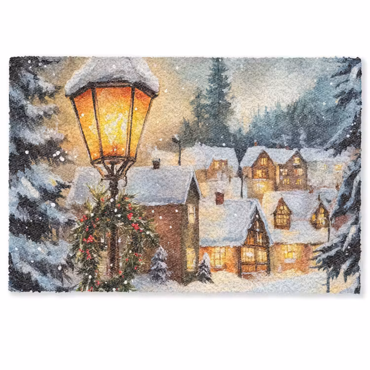 Deurmat - Kerstdorp - Huizen - Sneeuw - Kerst — 1