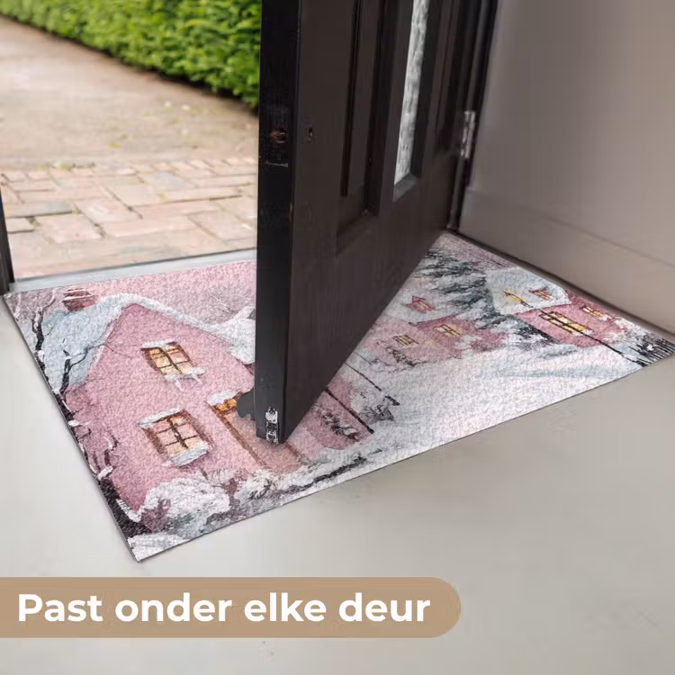 Deurmat - Kerstdorp - Roze - Winter - Sneeuw - Huizen — 7