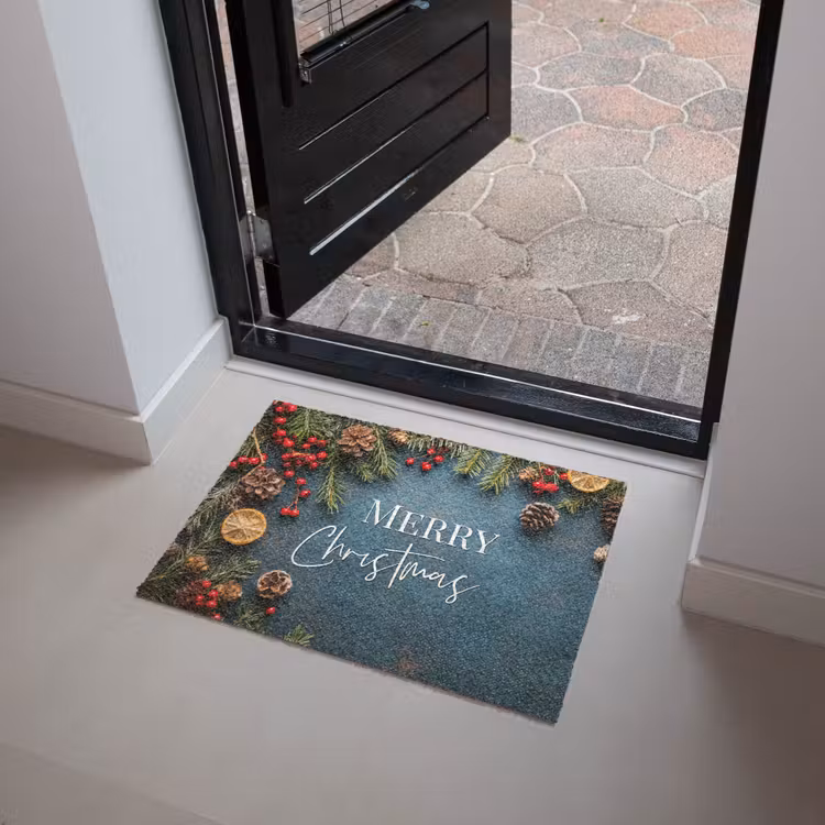 Deurmat - Merry Christmas - Blauw - Kerst - Winter — 4