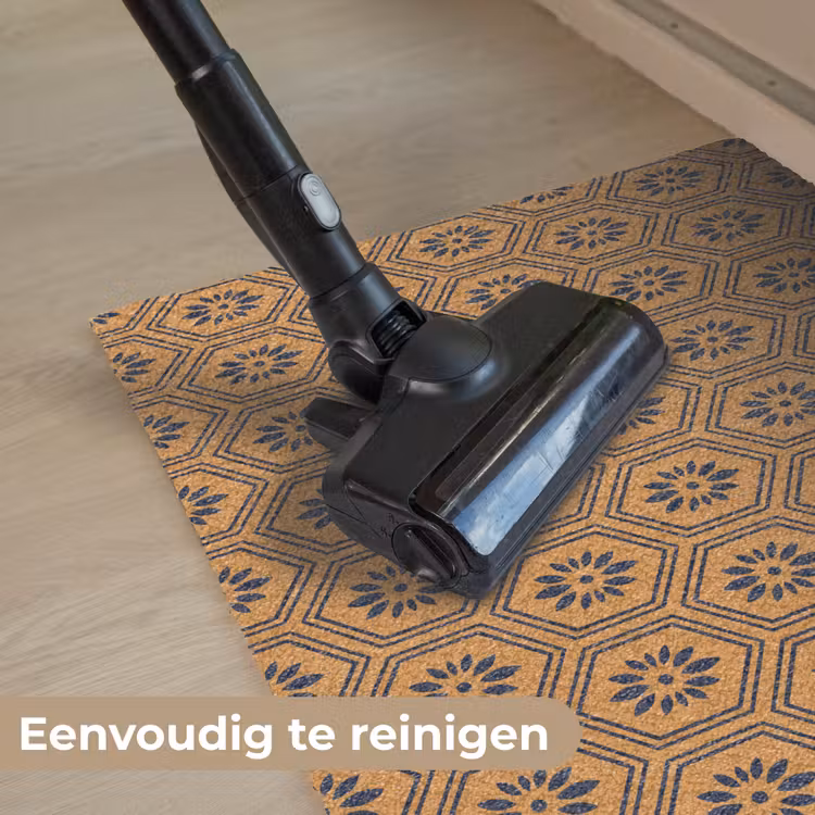 Personaliseerbare deurmat - Okergeel - Patroon - Bloem - Donkerblauw — 9
