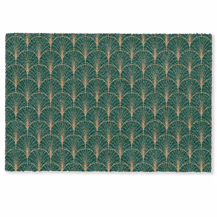 Personaliseerbare deurmat - Patroon - Groen - Goud - Symmetrisch — 1