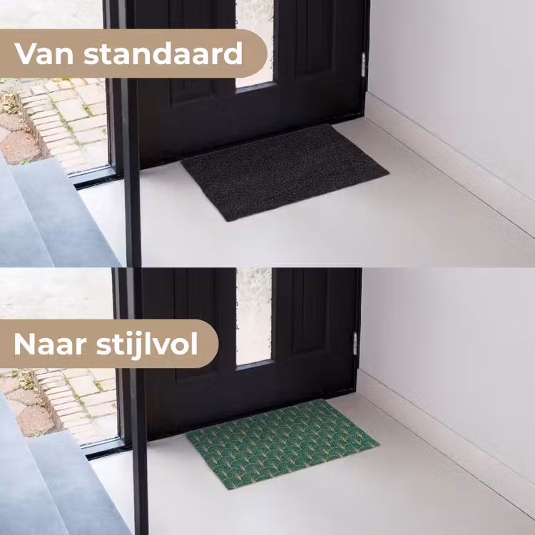 Personaliseerbare deurmat - Patroon - Groen - Goud - Symmetrisch — 3