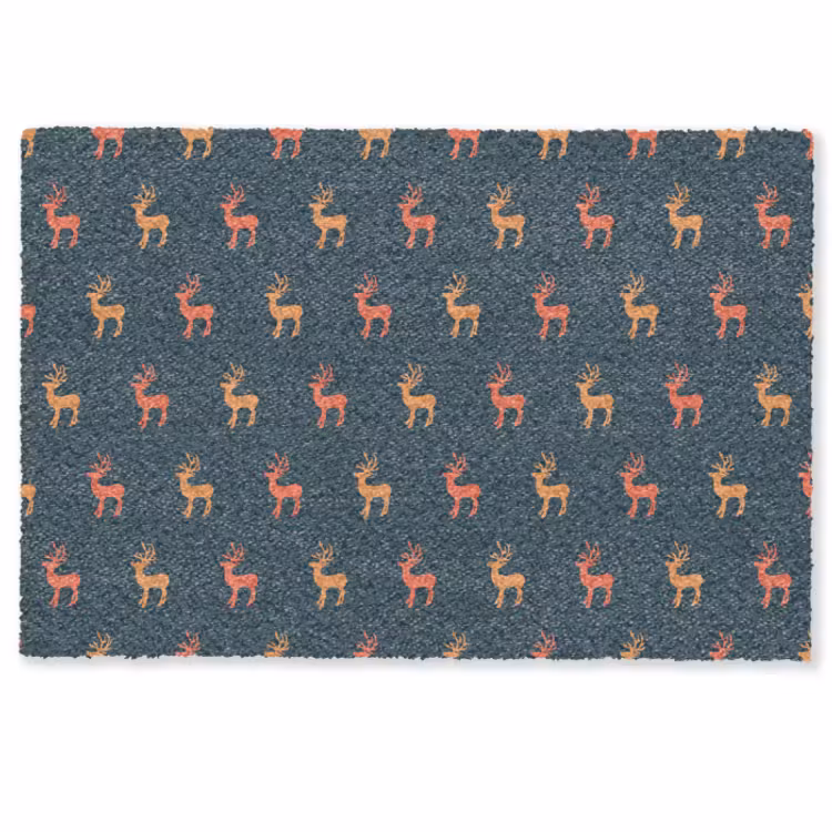 Deurmat - Patroon - Herten - Blauw — 1
