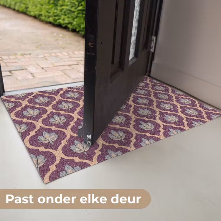 Deurmat - Patroon - Paars - Bloem — 7