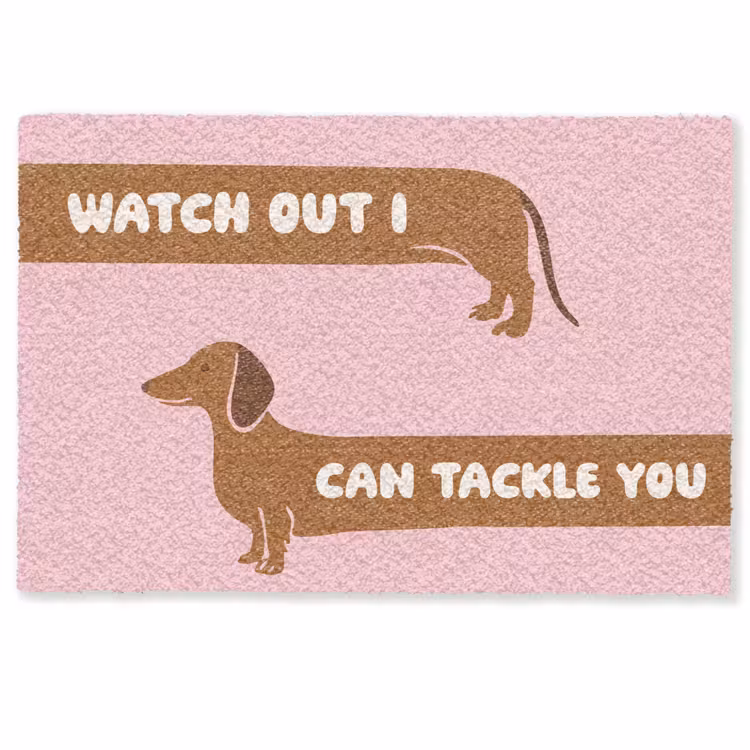 Deurmat - Quote - Pink - Dog — 1