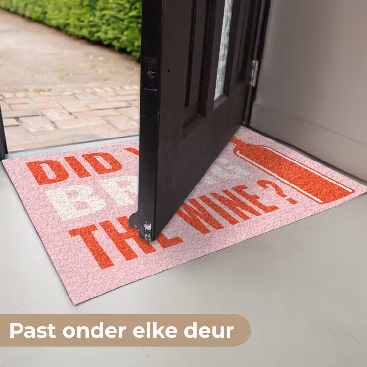 Deurmat - Quote - Roze - Wijn — 7