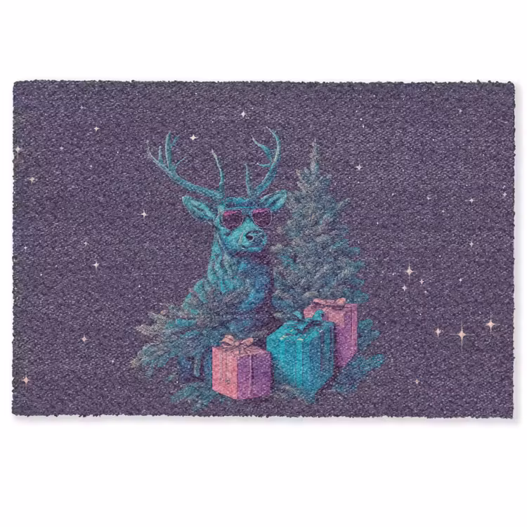 Deurmat - Rendier - Zonnebril - Neon - Kerstboom — 1