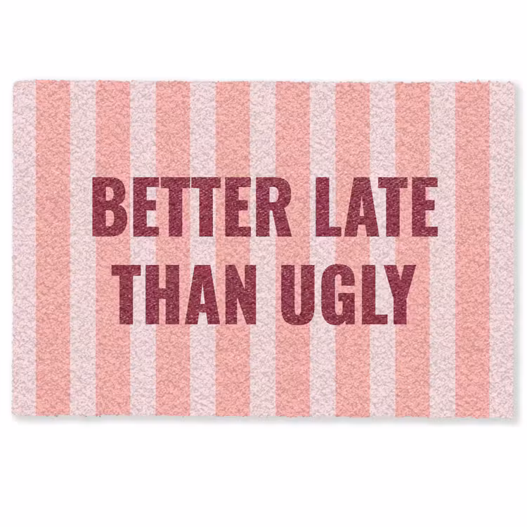 Deurmat - Roze - Quote - Strepen — 1