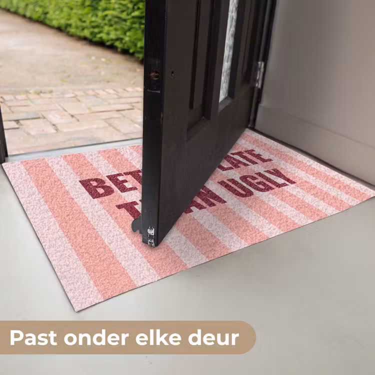 Deurmat - Roze - Quote - Strepen — 7