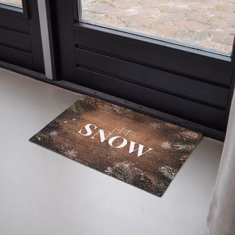 Deurmat - Sneeuw - Houtlook - Quote - Let it snow — 2