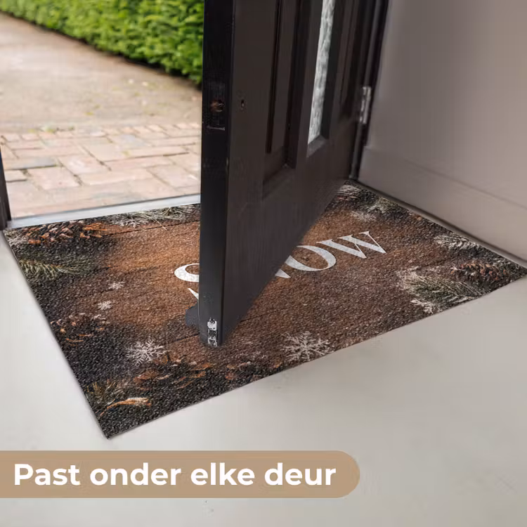 Deurmat - Sneeuw - Houtlook - Quote - Let it snow — 7