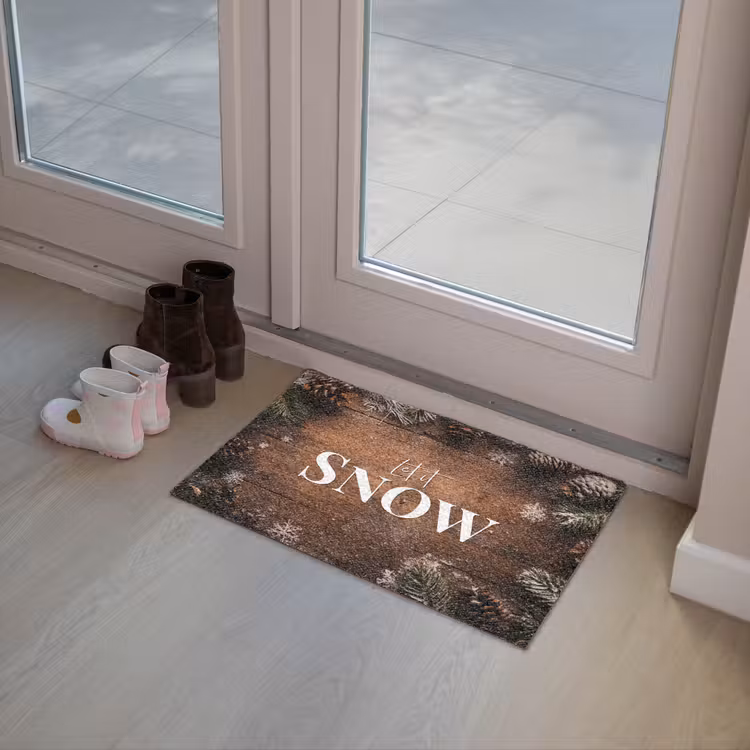Deurmat - Sneeuw - Houtlook - Quote - Let it snow — 8