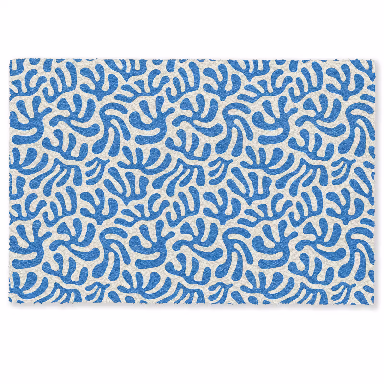 Deurmat - Blauw - Abstract - Bladeren - Patroon — 1