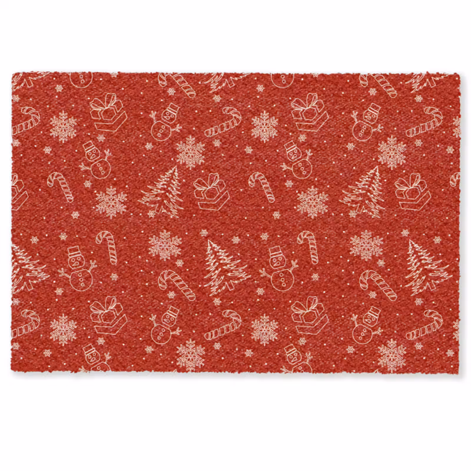 Deurmat - Illustratie - Kerstsymbolen - Rood — 1