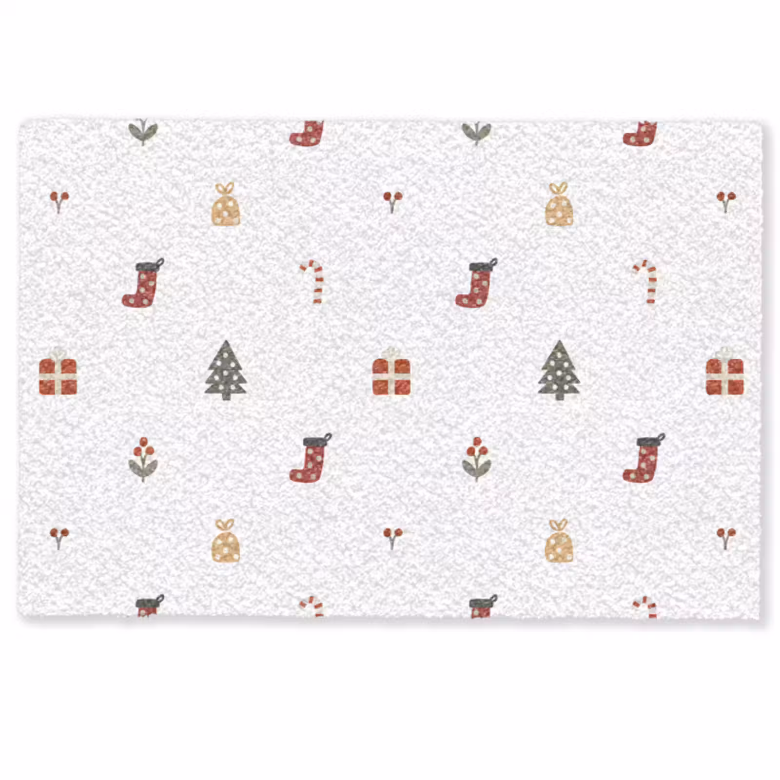 Deurmat - Illustratie - Kerstsymbolen - Wit — 1