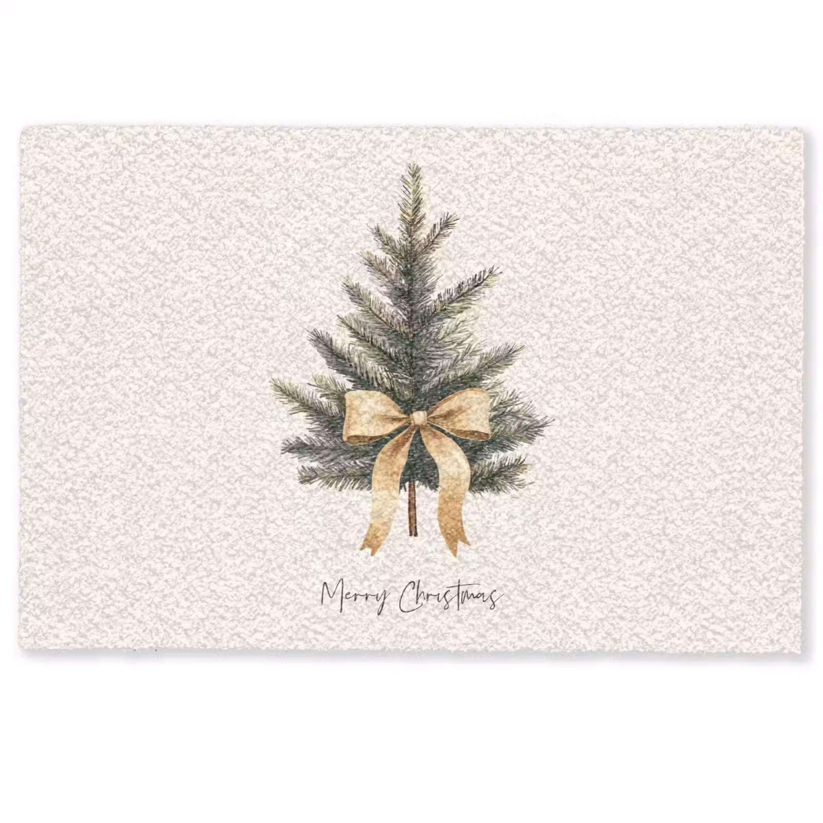 Deurmat - Kerstboom - Kerst - Merry Christmas - Beige — 1