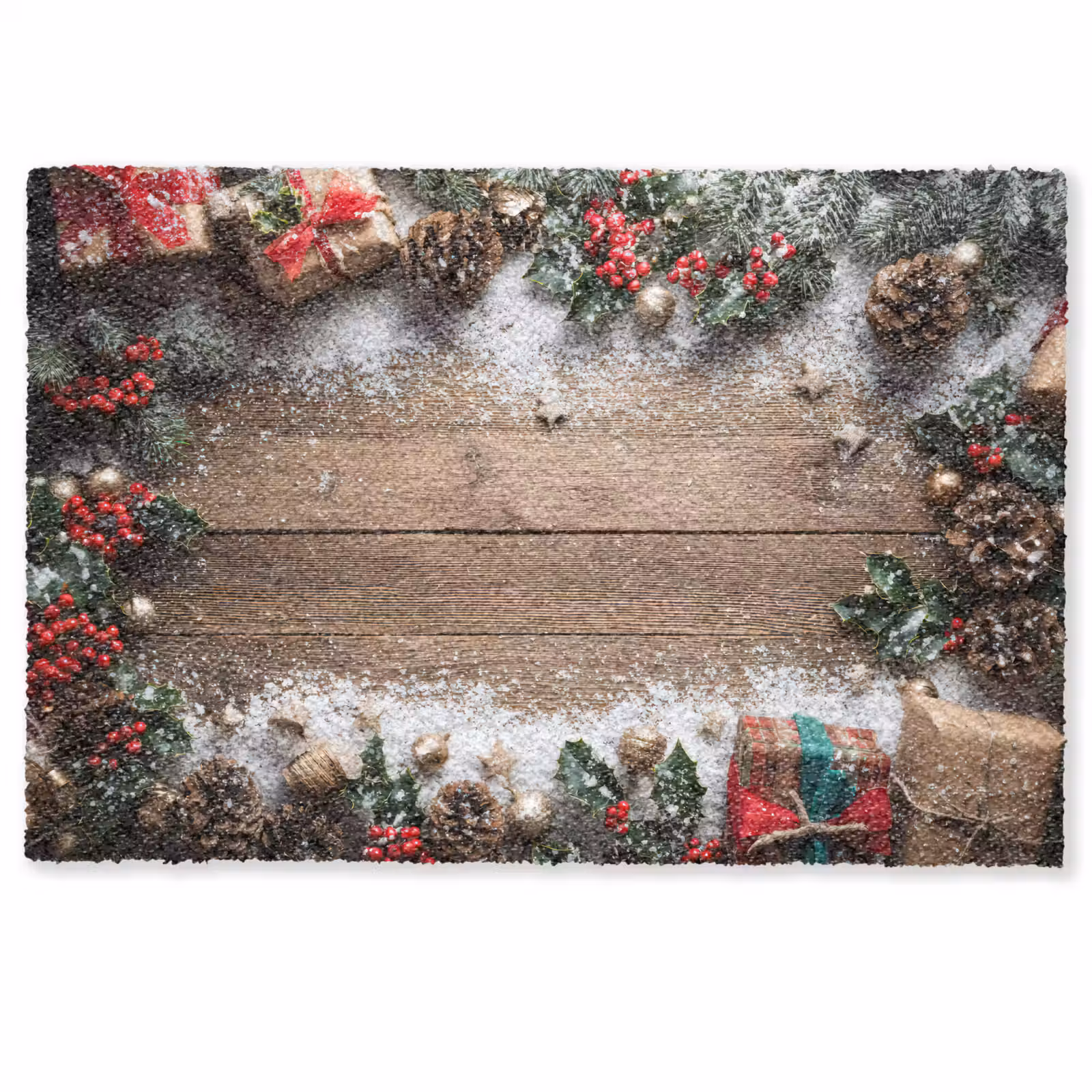 Deurmat - Kerstdecoratie - Geschenken - Hout - Veelkleurig — 1