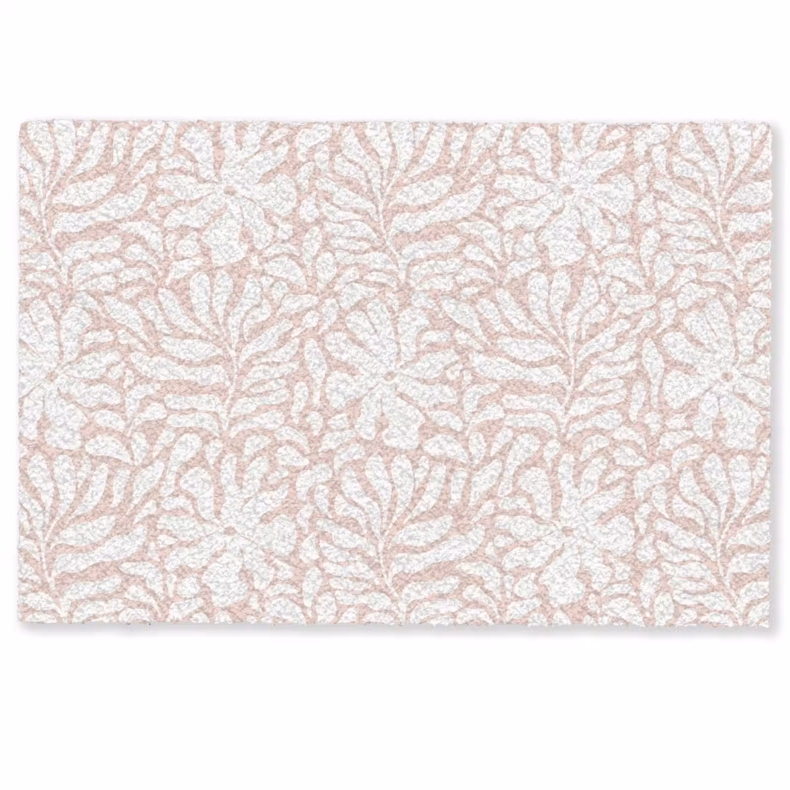 Deurmat - Patroon - Bloemen - Roze - Wit — 1