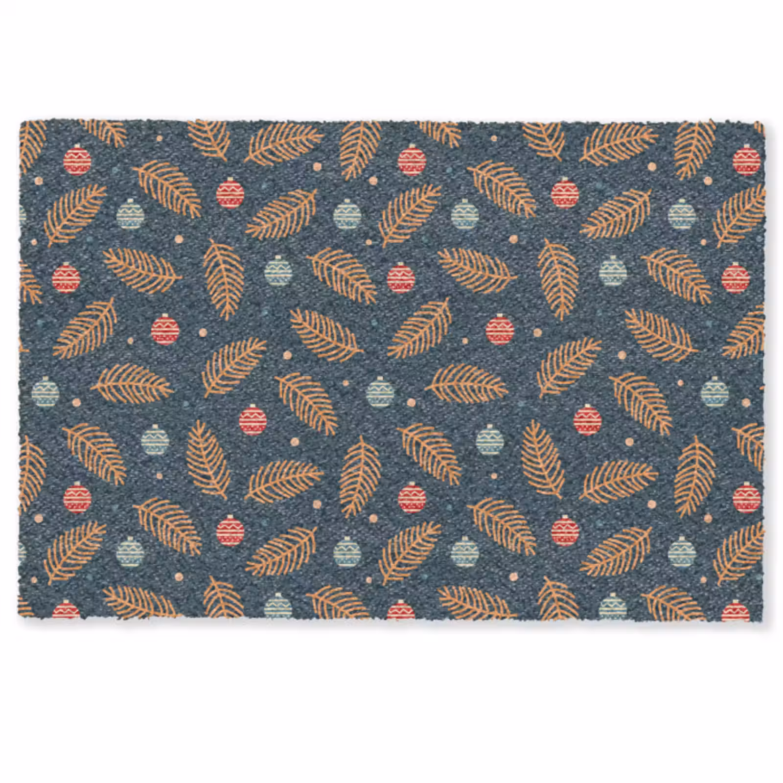 Deurmat - Patroon - Kerst - Symbolen - Donkerblauw — 1