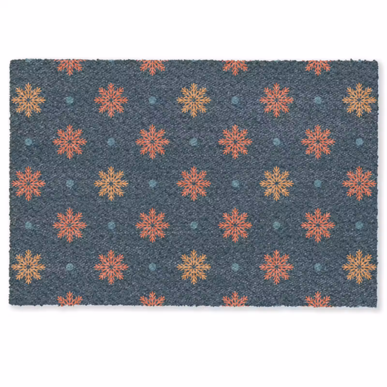 Deurmat - Patroon - Sneeuwvlokken - Blauw — 1