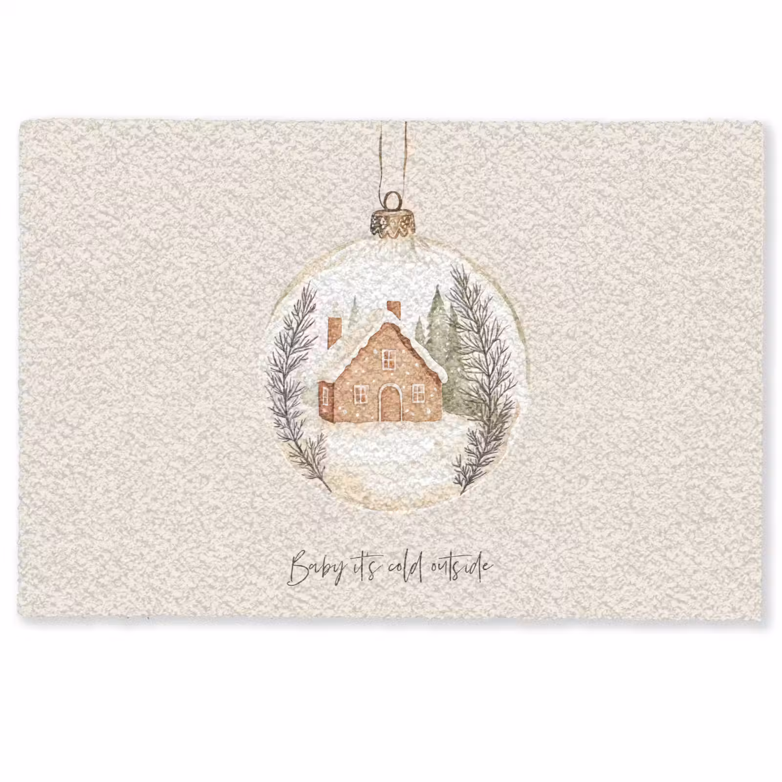 Deurmat - Quote - Winter - Kerst - Beige - Kerstbal — 1