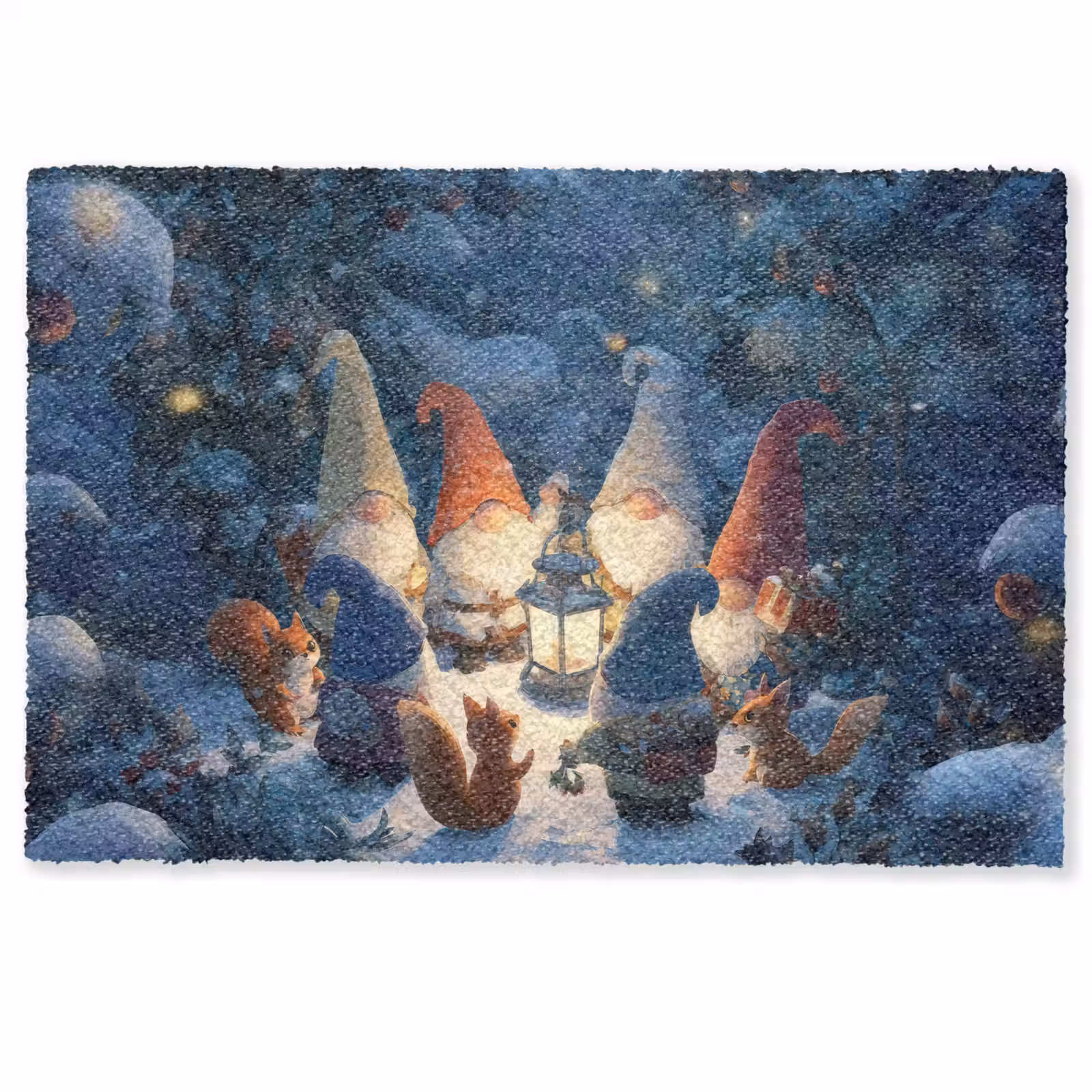Deurmat - Winter - Gnooms - Eekhoorns - Meerkleurig — 1