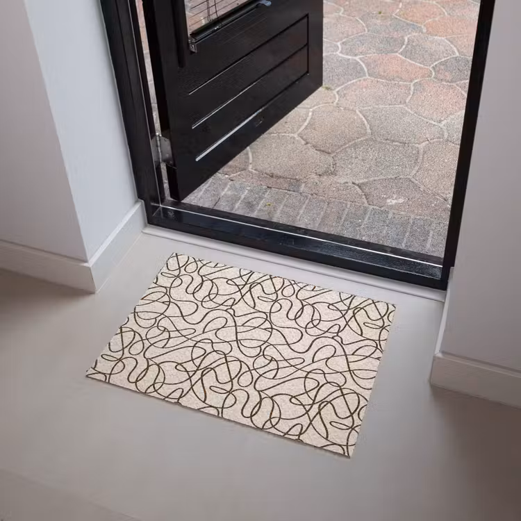 Deurmat - Beige - Lijnen - Donkerbruin — 4