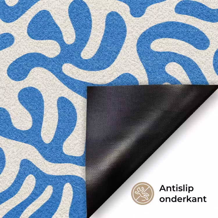 Deurmat - Blauw - Abstract - Bladeren - Patroon — 6