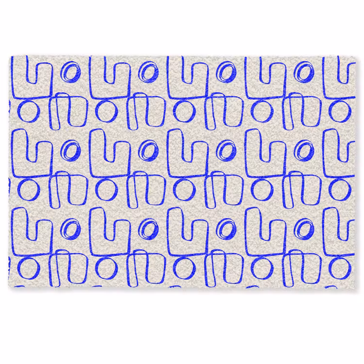 Deurmat - Blauw - Patroon - Beige - Abstract — 1