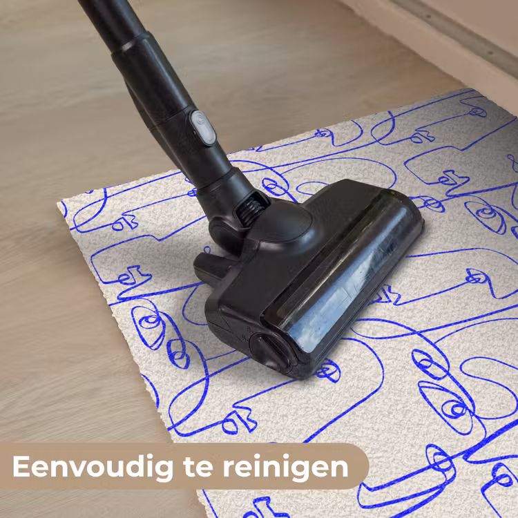 Deurmat - Gezicht - Blauw - Lijnen - Beige — 9