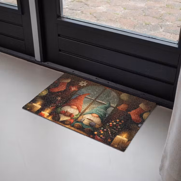 Deurmat - Gnooms - Kerst - Raam - Kleurrijk — 2