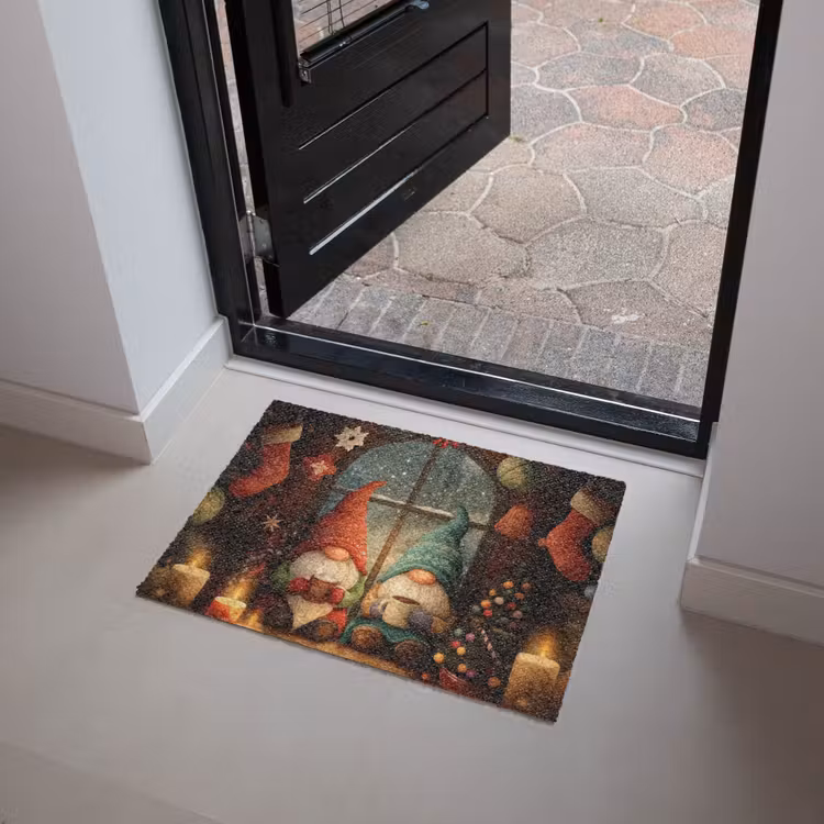 Deurmat - Gnooms - Kerst - Raam - Kleurrijk — 4