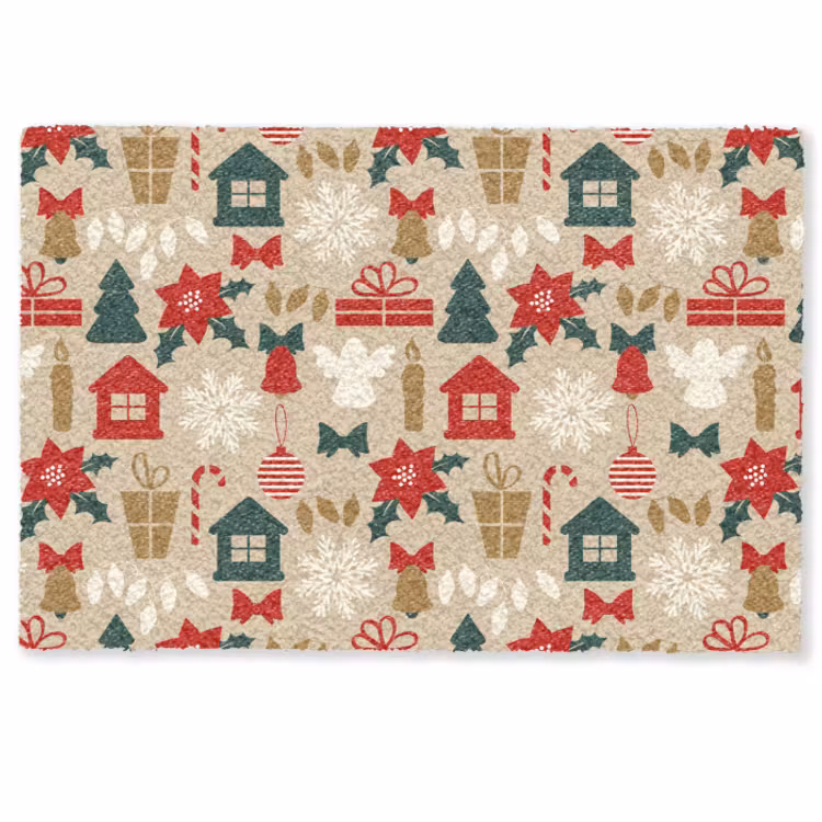 Deurmat - Illustratie - Kerst - Beige — 1