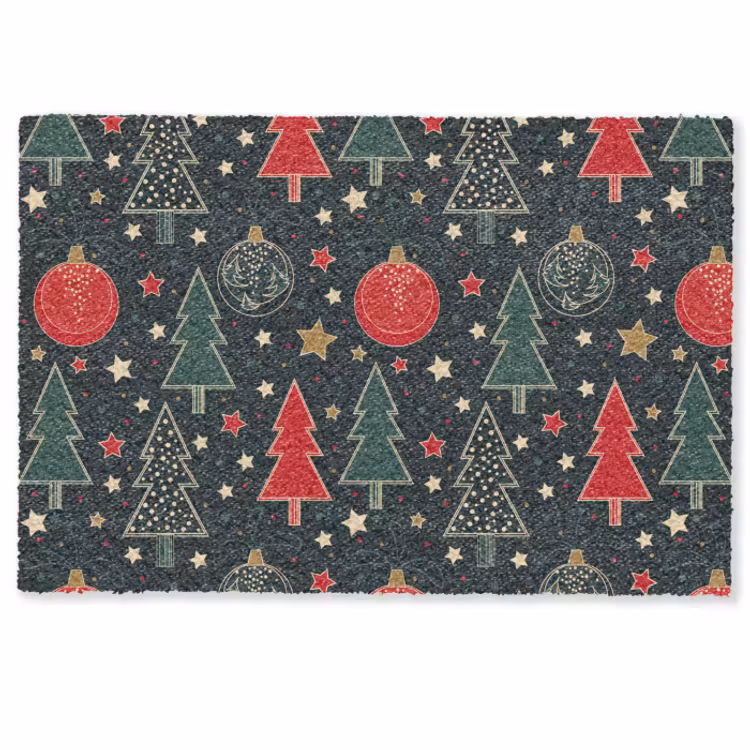 Deurmat - Illustratie - Kerst - Sterren - Groen — 1