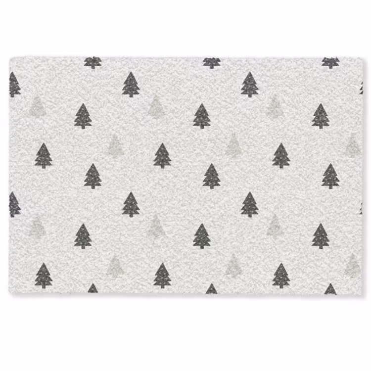Deurmat - Illustratie - Kerstbomen - Wit — 1
