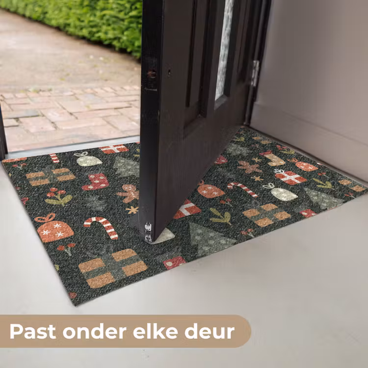 Deurmat - Illustratie - Kerstfiguren - Groen — 7