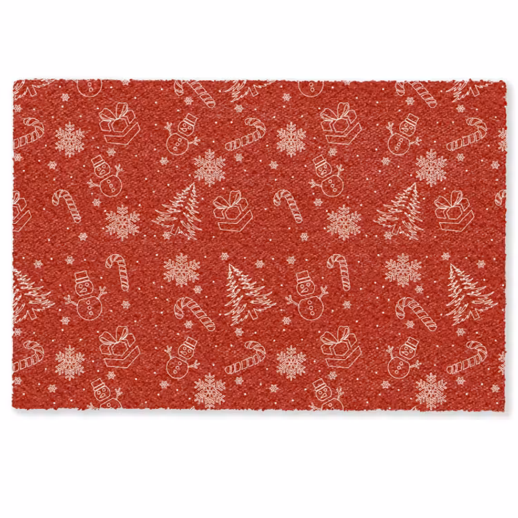 Deurmat - Illustratie - Kerstsymbolen - Rood — 1