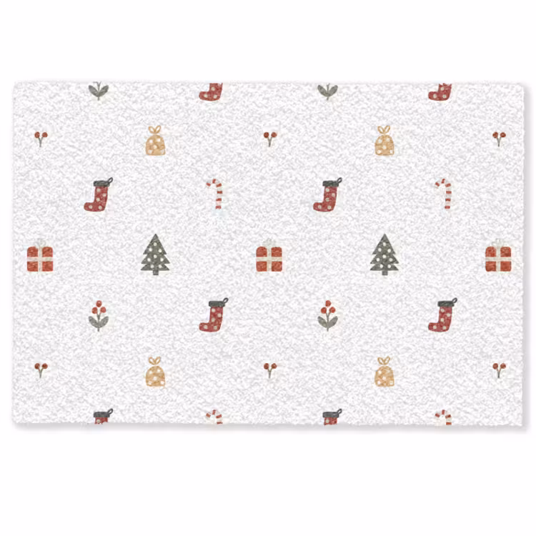 Deurmat - Illustratie - Kerstsymbolen - Wit — 1