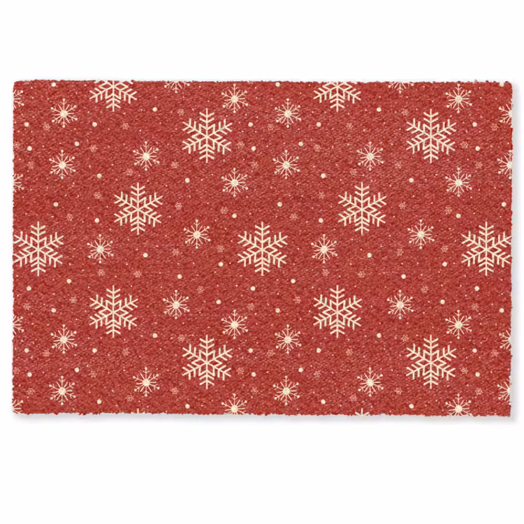 Deurmat - Illustratie - Sneeuwvlokken - Rood — 1