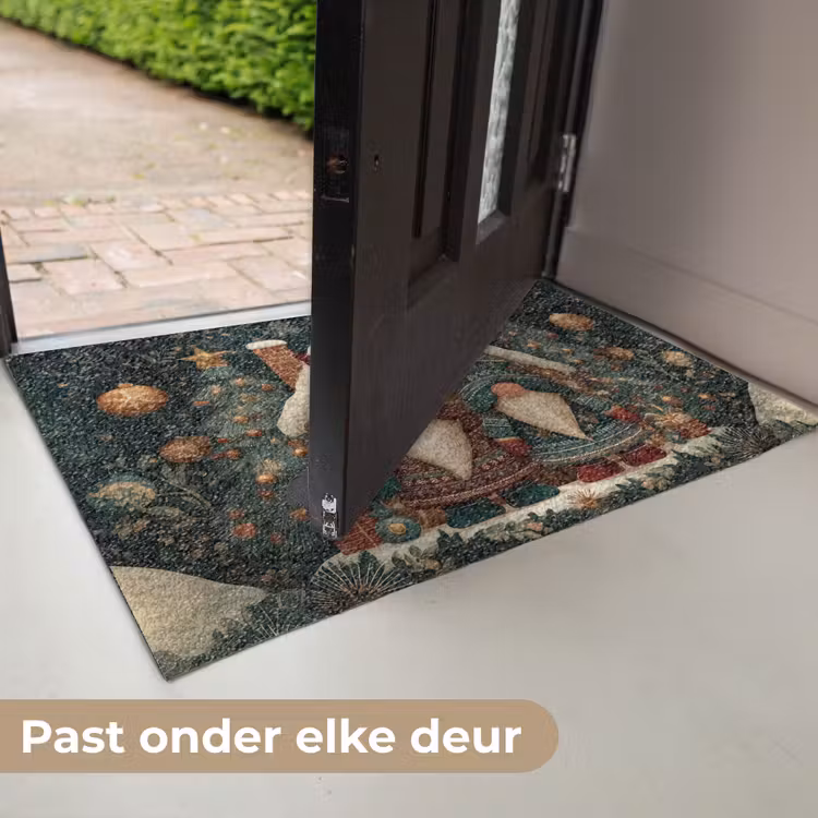 Deurmat - Kerst - Gnomen - Peperkoekhuisje - Rood - Groen — 7