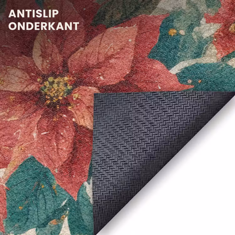 Deurmat - Kerst - Poinsettia - Omlijsting - Kleurrijk — 6