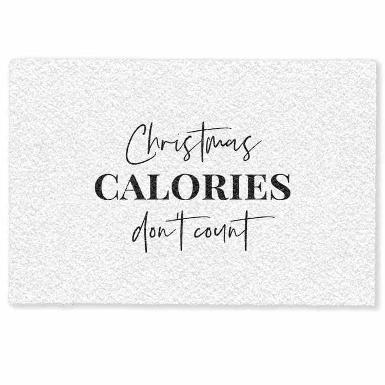 Deurmat - Kerst quote - Winter - Christmas calories - Wit — 1