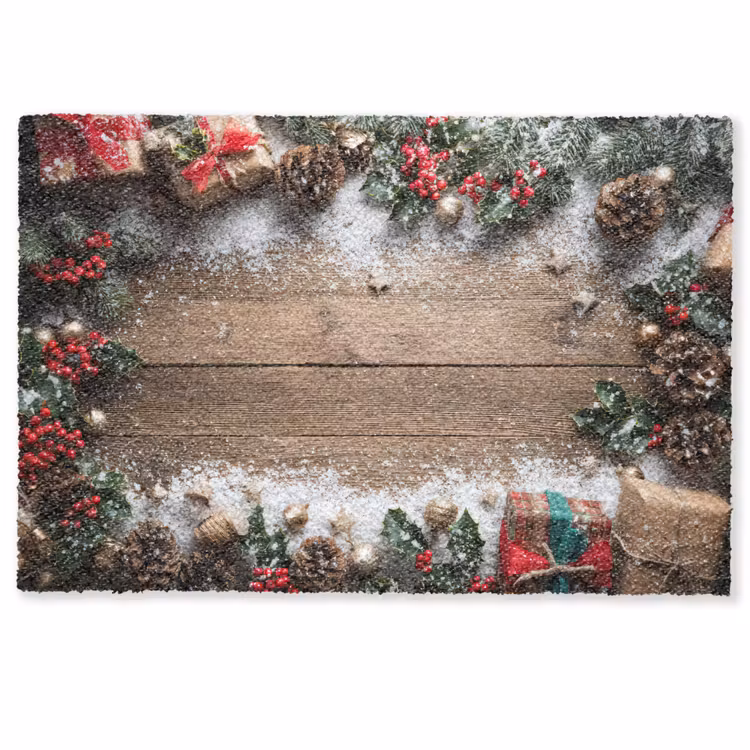 Deurmat - Kerstdecoratie - Geschenken - Hout - Veelkleurig — 1