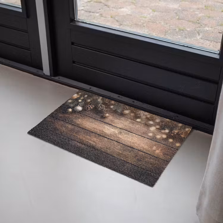 Deurmat - Kerstdecoratie - Houten - Dennenappel - Bruin — 2