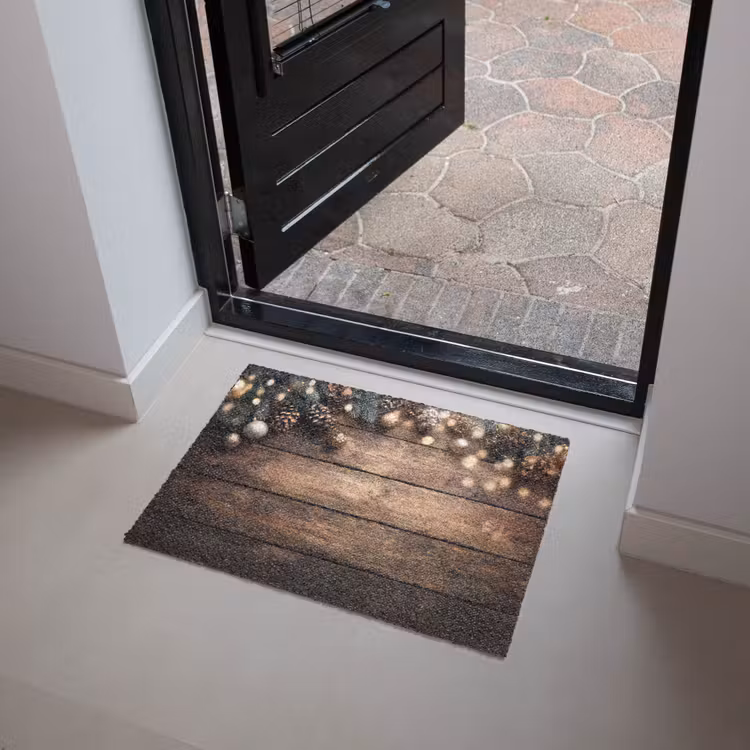 Deurmat - Kerstdecoratie - Houten - Dennenappel - Bruin — 4