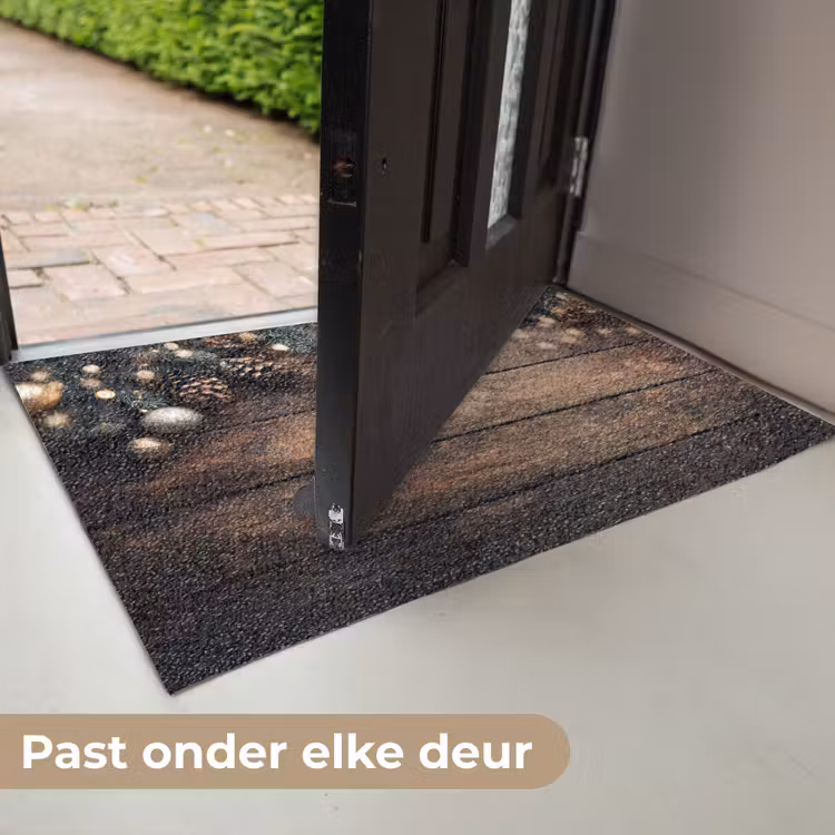 Deurmat - Kerstdecoratie - Houten - Dennenappel - Bruin — 7
