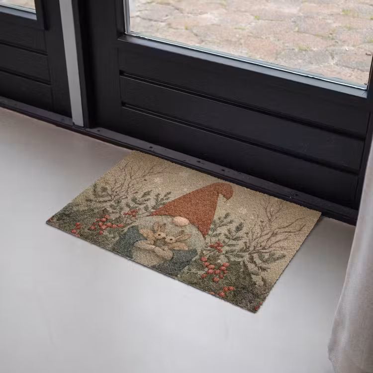 Deurmat - Kerstgnome - Konijntjes - Kleurrijk — 2