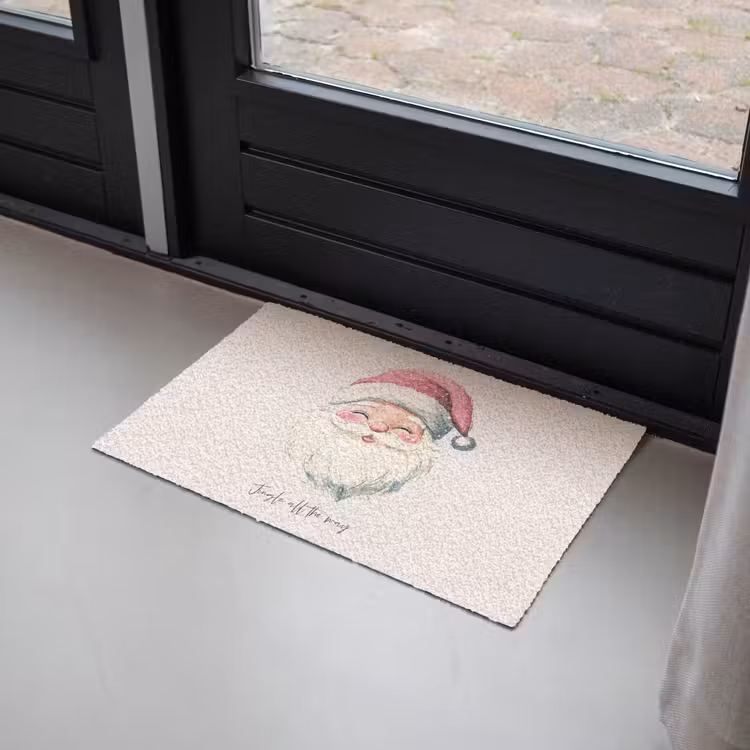 Deurmat - Kerstman - Kerst - Quote - Beige — 2