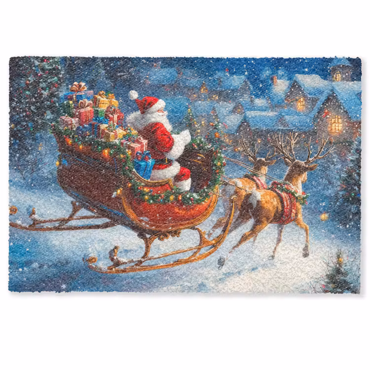 Deurmat - Kerstman - Rendier - Kerst - Sneeuw — 1